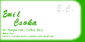 emil csoka business card